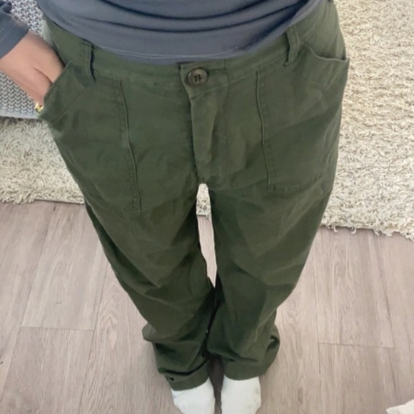 Pants green army wide leg size small - Picture 3 of 5